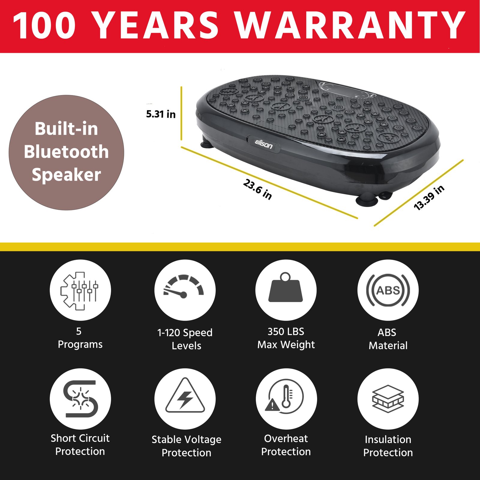 FitMax 3D XL Vibration Plate Exercise Machine Black