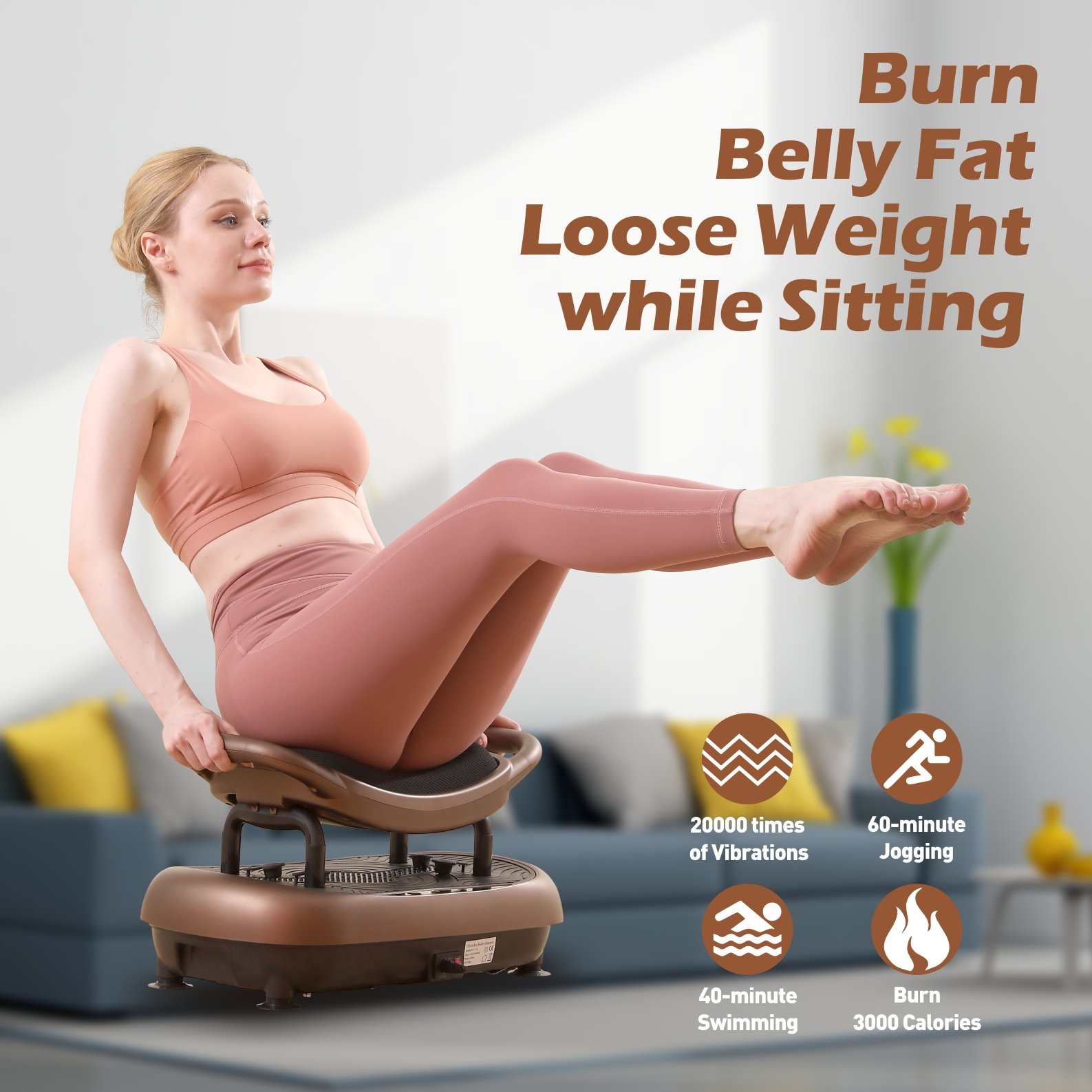 FITABS 3D Vibration Plate Exercise Machine - Brown