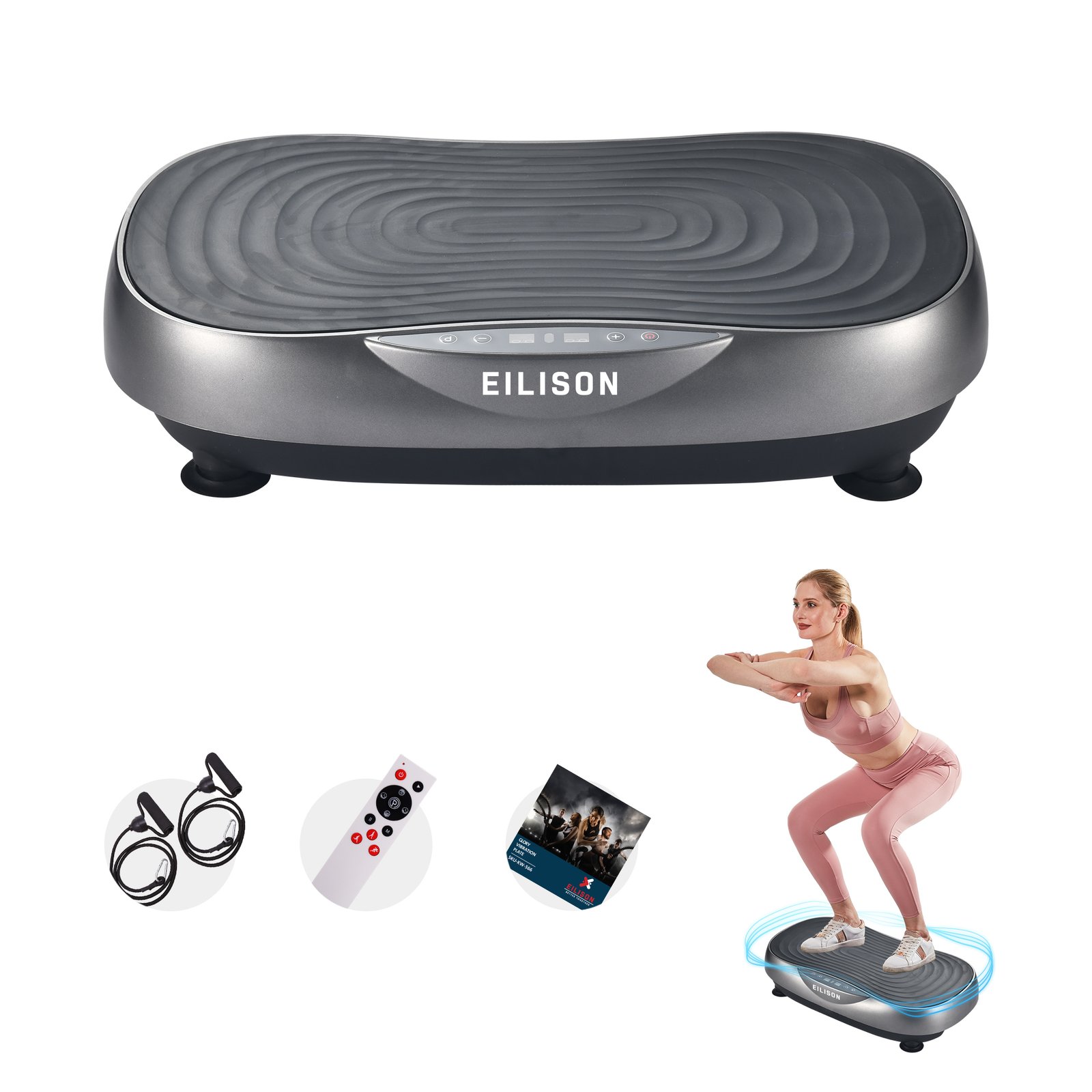 EILISON Glory Vibration Plate Exercise Machine (Grey)
