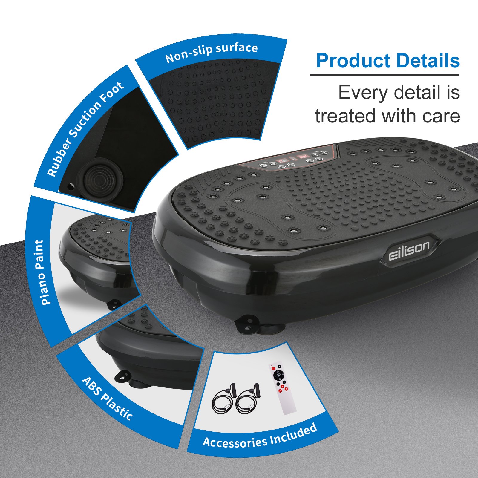 EILISON Fitpro Vibration Plate Exercise Machine Black