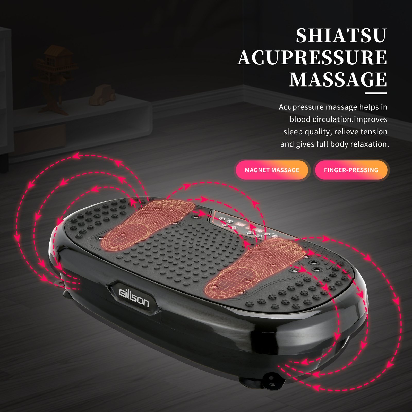 EILISON Fitpro Vibration Plate Exercise Machine Black