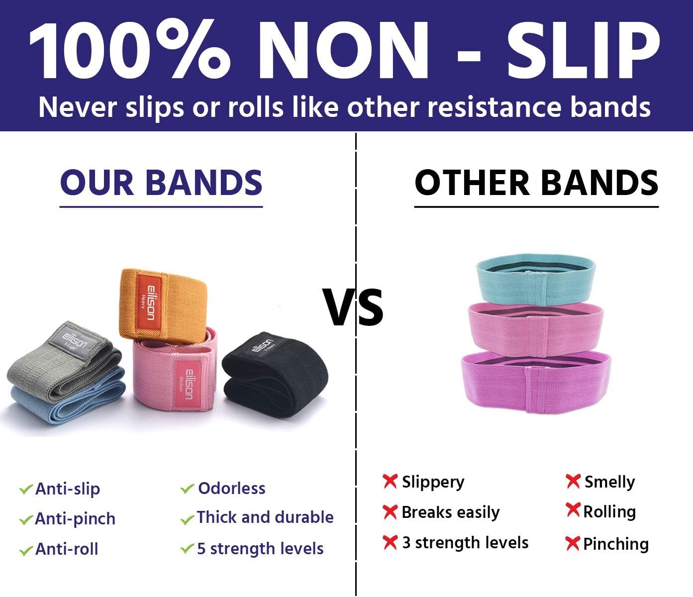 EILISON GLAMFIT Booty Resistance Bands for Women