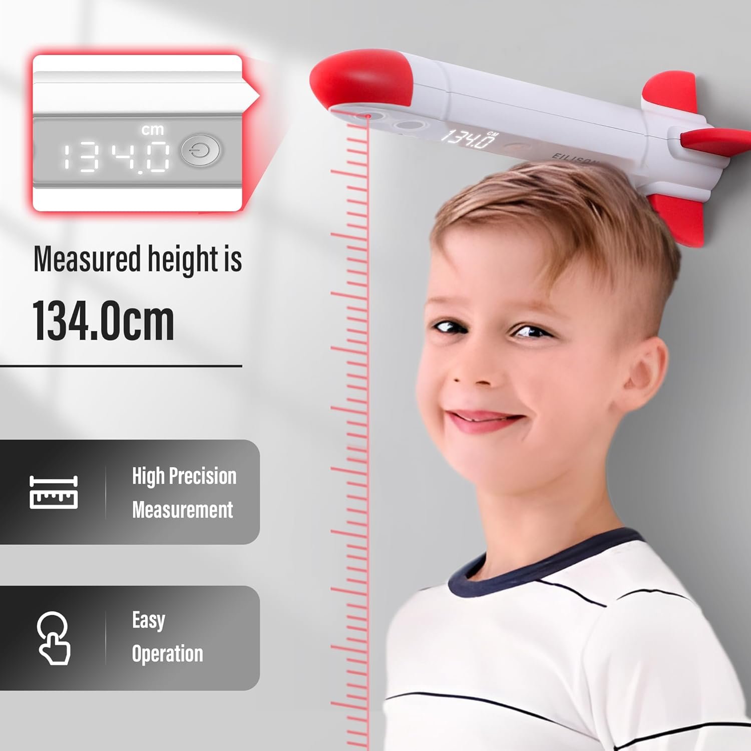EILISON Handheld Digital Height Measuring Device Ultrasonic Measuring Instrument with App Sync