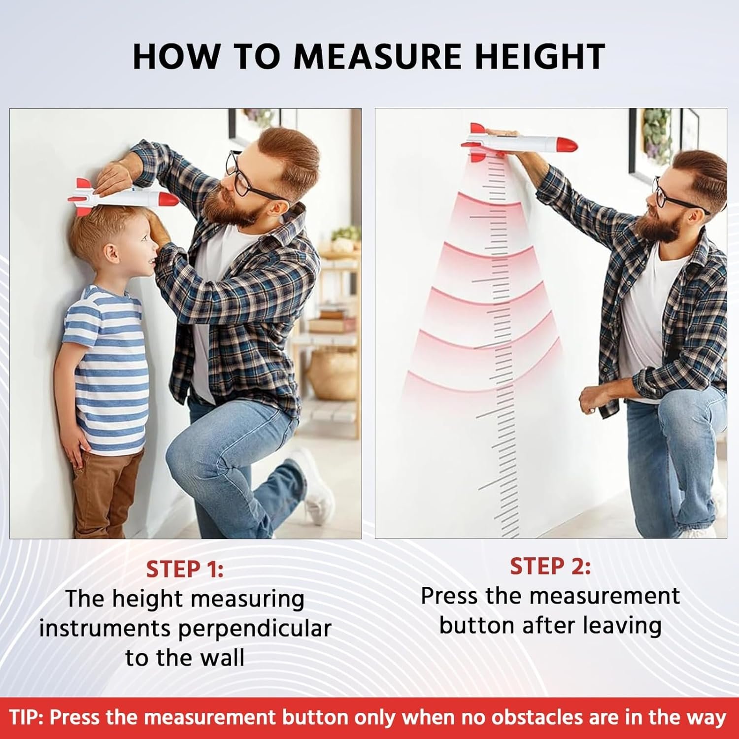 EILISON Handheld Digital Height Measuring Device Ultrasonic Measuring Instrument with App Sync