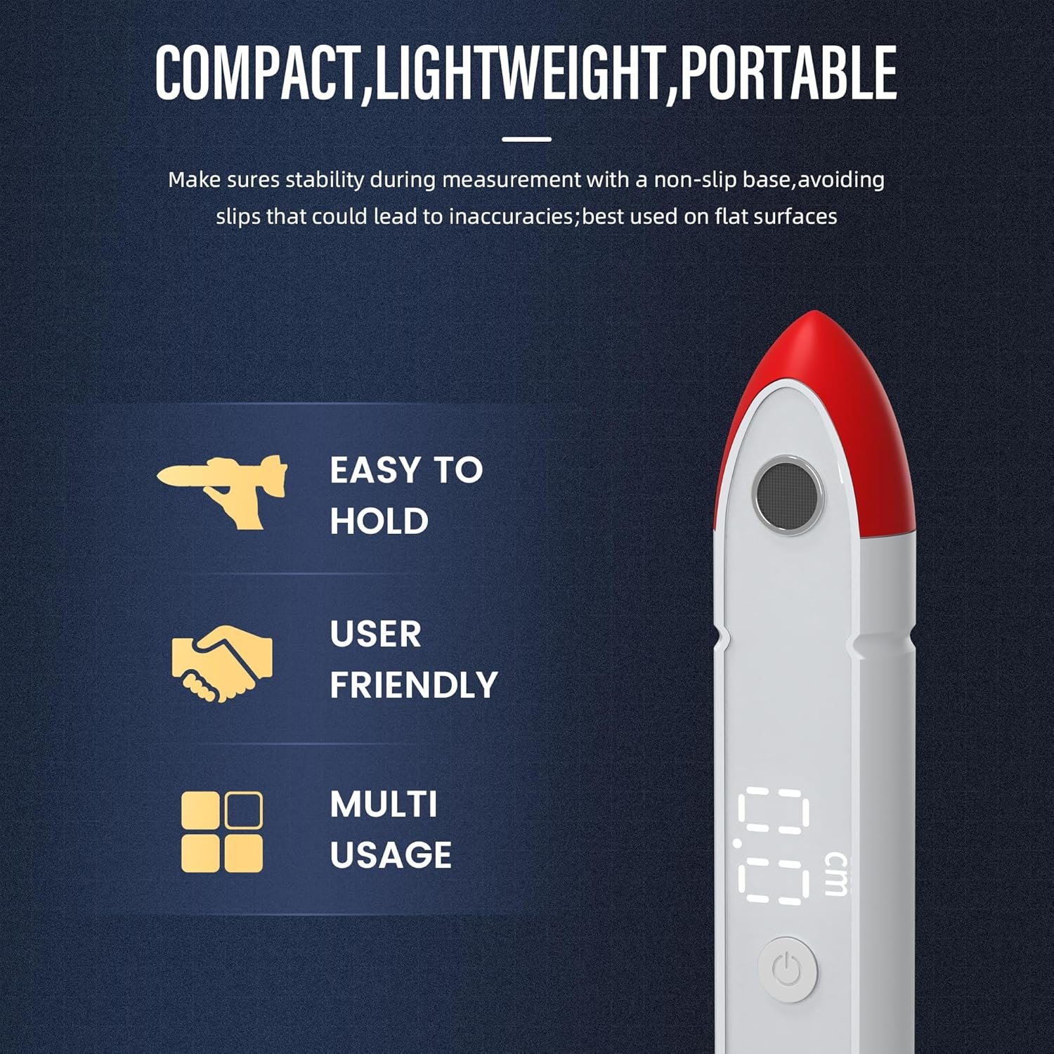 EILISON Handheld Digital Height Measuring Device Ultrasonic Measuring Instrument with App Sync