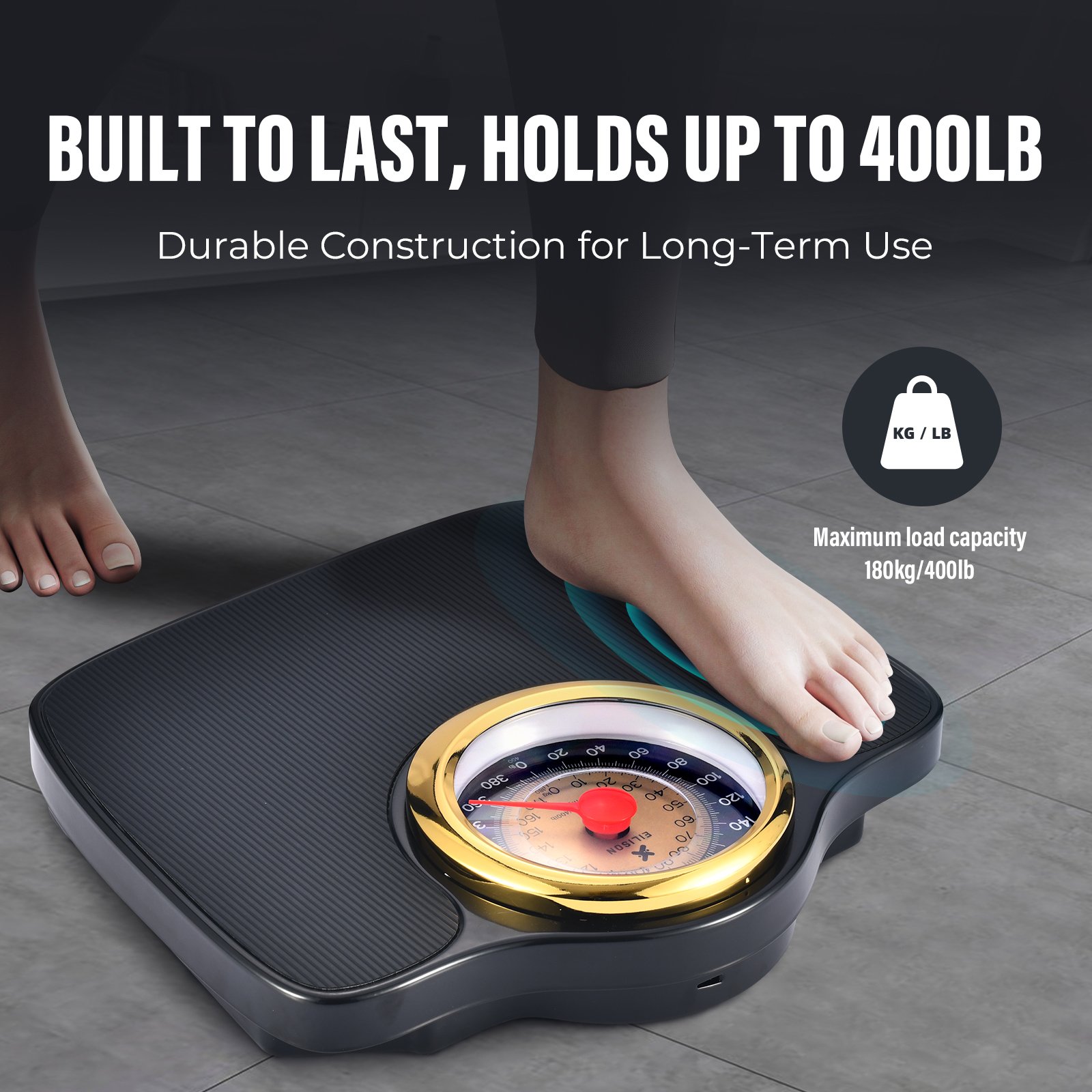 EILISON Mechanical Bathroom Scale for Home Use, Easy Read Analog Weight Scale with Large Display