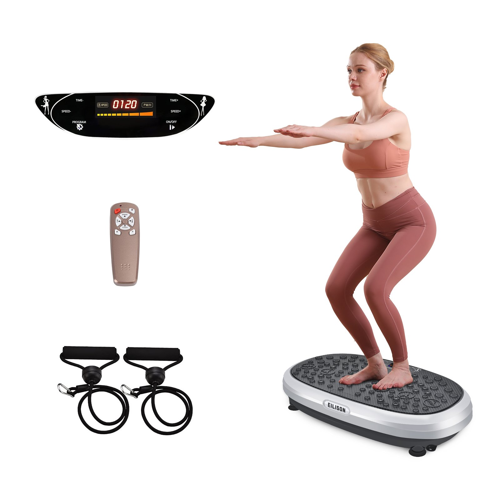 FitMax 3D XL Vibration Plate Exercise Machine Silver